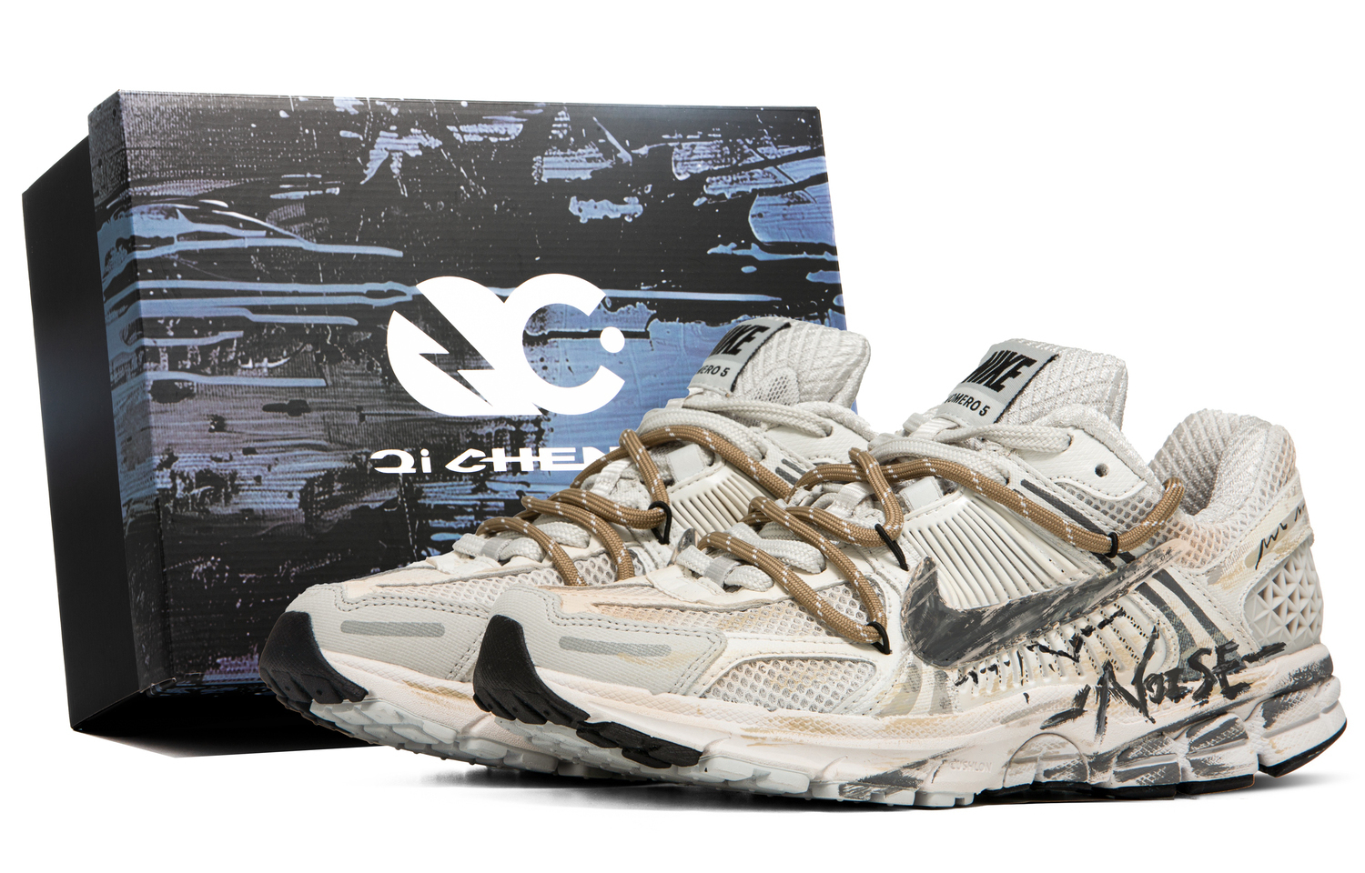 

Nike Кроссовки Air Zoom Vomero 5 нескользящие легкие низкие унисекс бежево-бело-коричнево-серые экрю, цвет Ecru