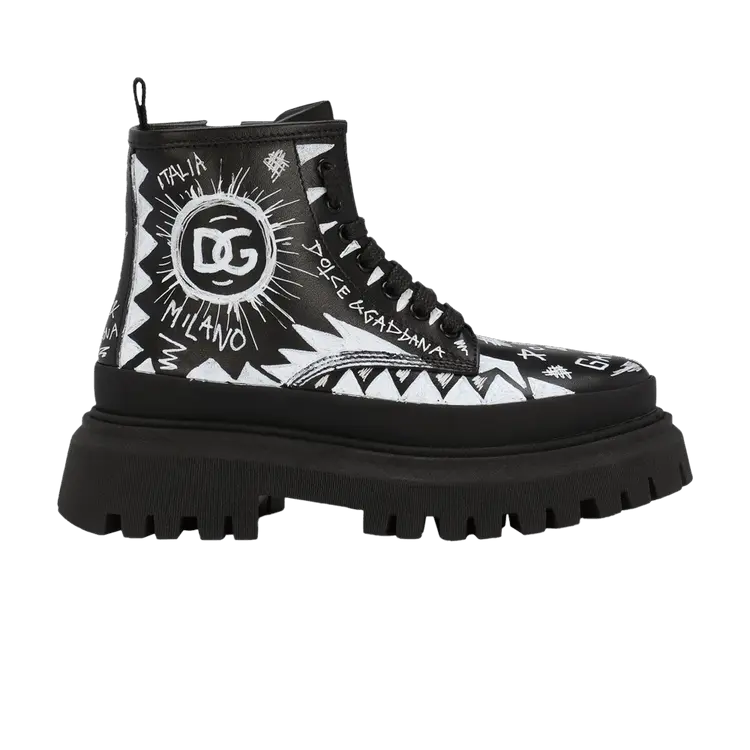 

Ботинки Dolce & Gabbana Dolce & Gabbana Combat Boot Kids Black Graffiti, черный