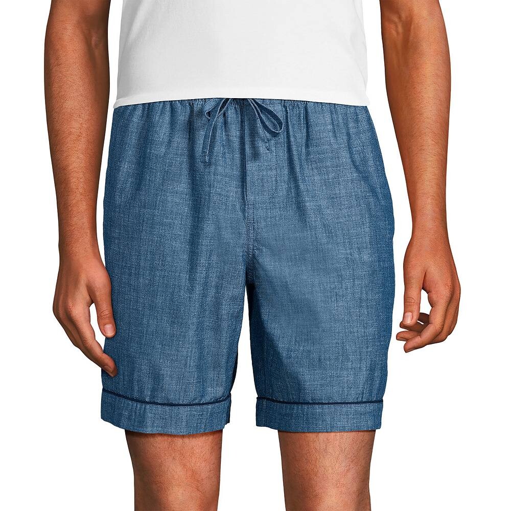 

Мужские пижамные шорты Lands' End Essential 8 дюймов, цвет Indigo Chambray