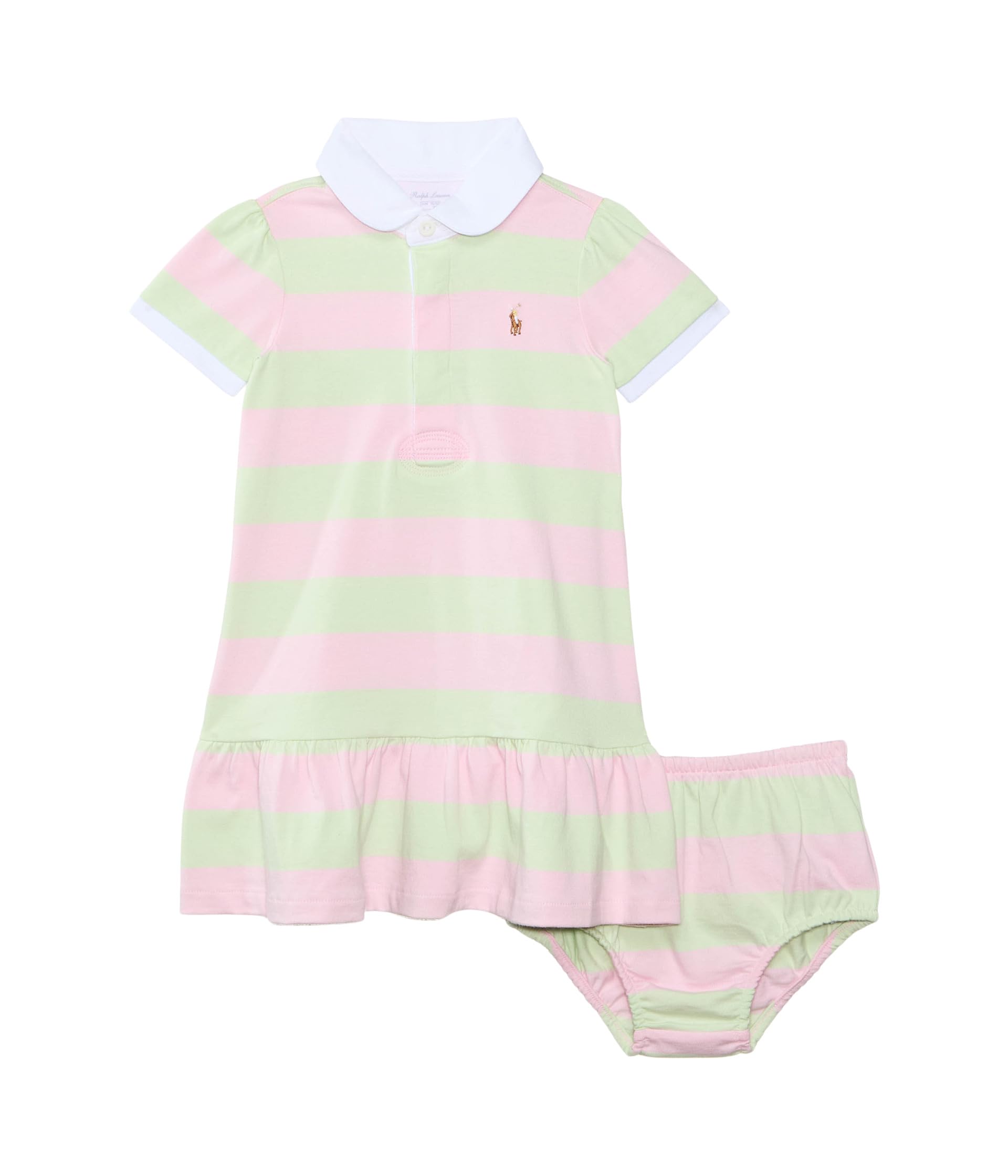 

Платье Polo Ralph Lauren Kids Cotton Jersey Rugby Dress, цвет Bath Pink Multi