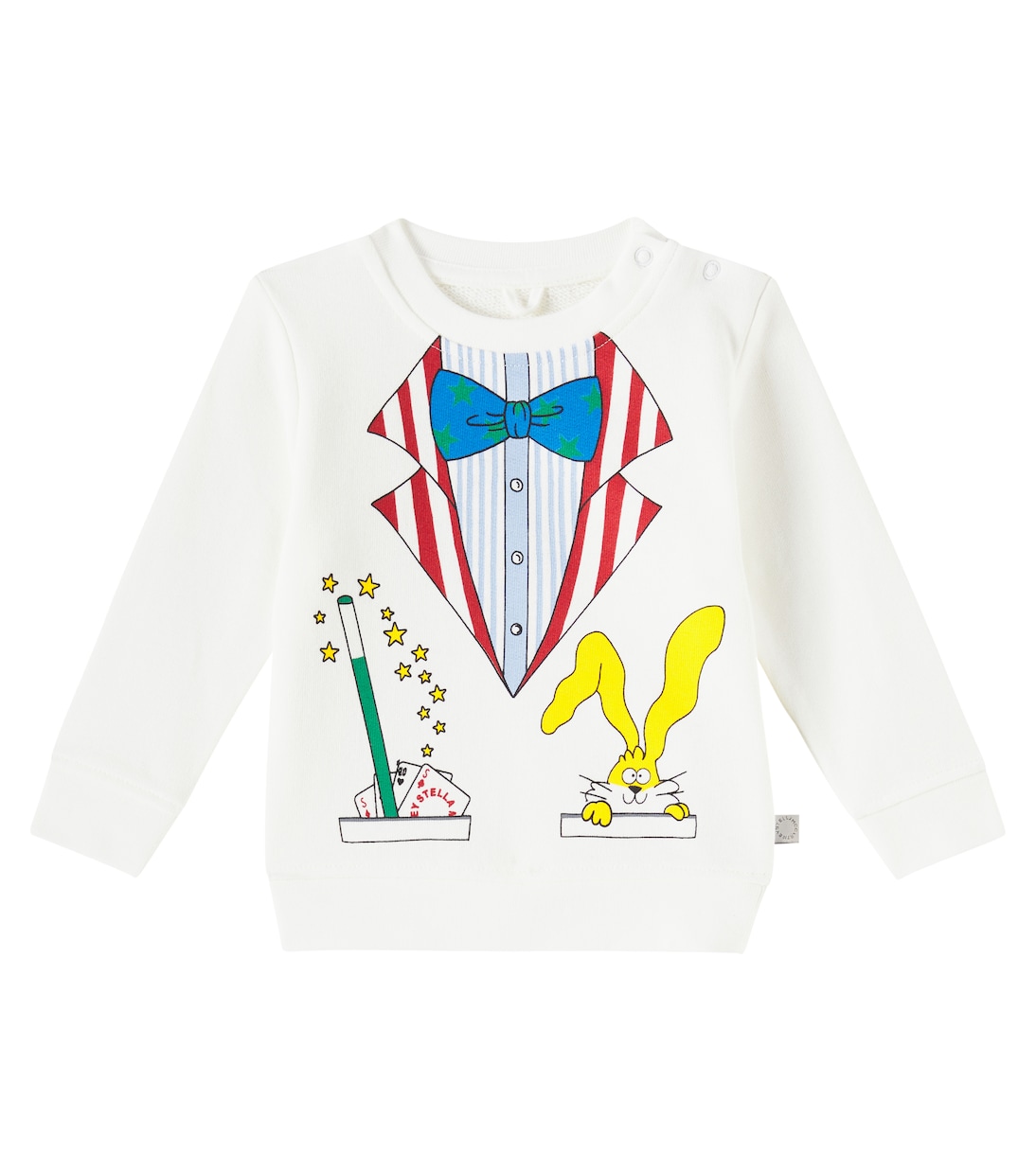 

Детская хлопковая толстовка с принтом Stella McCartney Kids, слоновая кость
