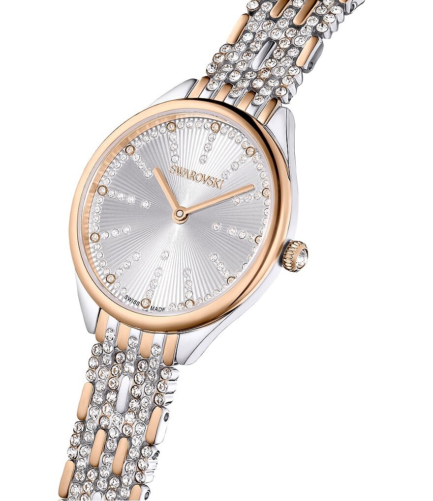 

Женские кварцевые аналоговые двухцветные часы Swarovski с браслетом из нержавеющей стали, мультиколор