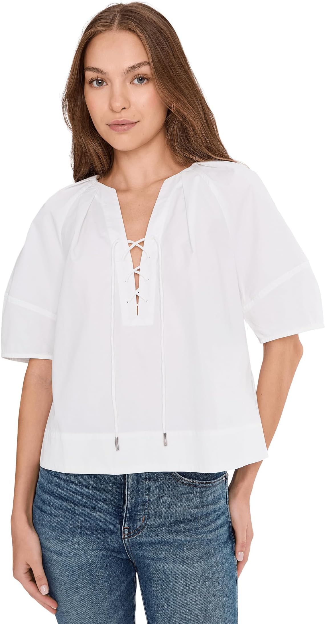 

Топ Madewell Jamie Top - Compact Cotton Sateen, White