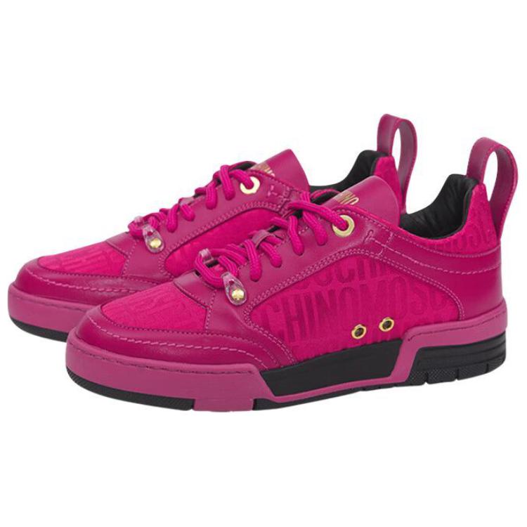 Женские футболки Allover Low-Top Skateboard Fuchsia MOSCHINO — фото 3