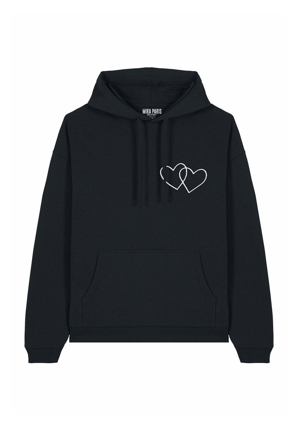 

Толстовка DOUBLE HEART EMBROIDERY UNISEX - Hoodie Mira Paris, черный