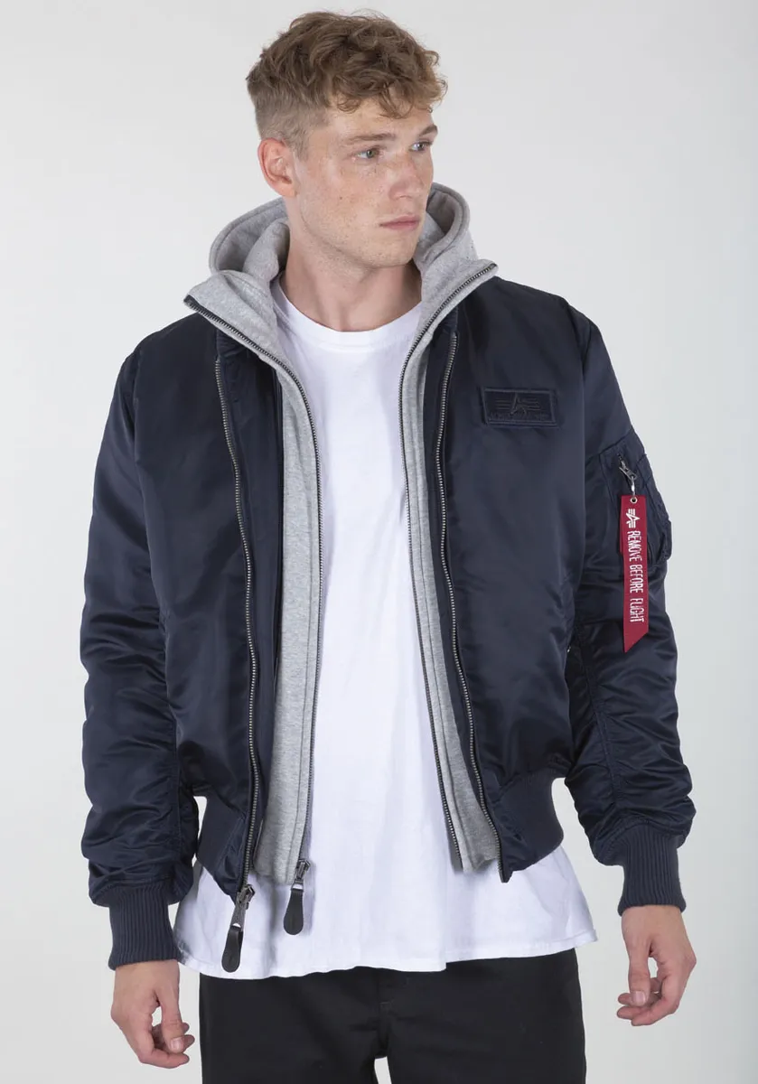 

Куртка-бомбер Alpha Industries "MA-1 D-TEC", с капюшоном, синий