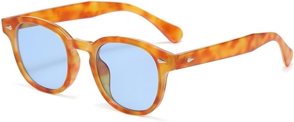 

Модные овальные солнцезащитные очки для женщин в стиле ретро с заклепками, защита от УФ-излучения UV400, трендовые мужские солнцезащитные очки с прозрачными линзами цвета океана, квадратной формы SKFGNX, Amber Blue