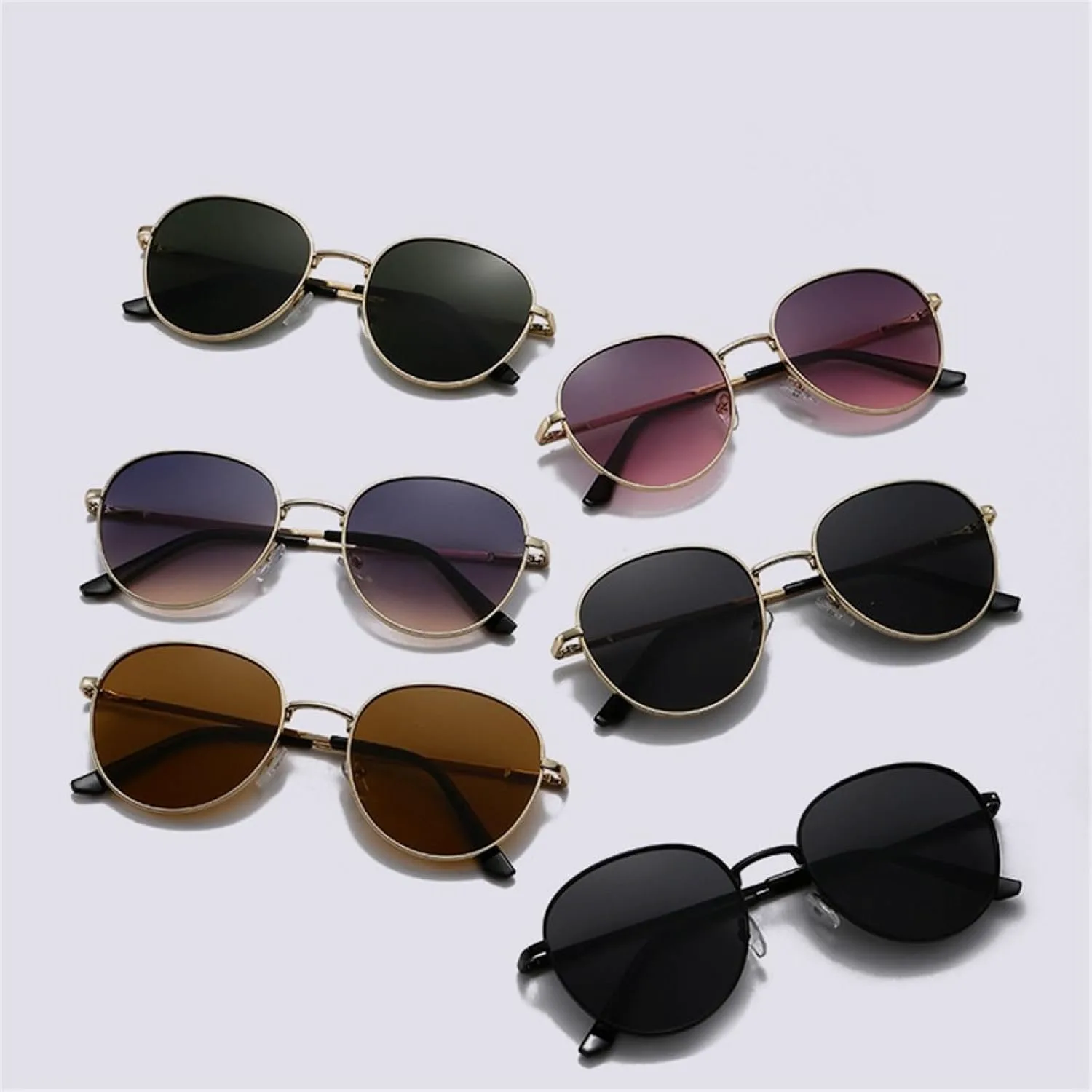 

Солнцезащитные очки с защитой от УФ-излучения UV400 | Круглые очки в металлической оправе для женщин | Для занятий спортом на открытом воздухе generic, Gold Blue