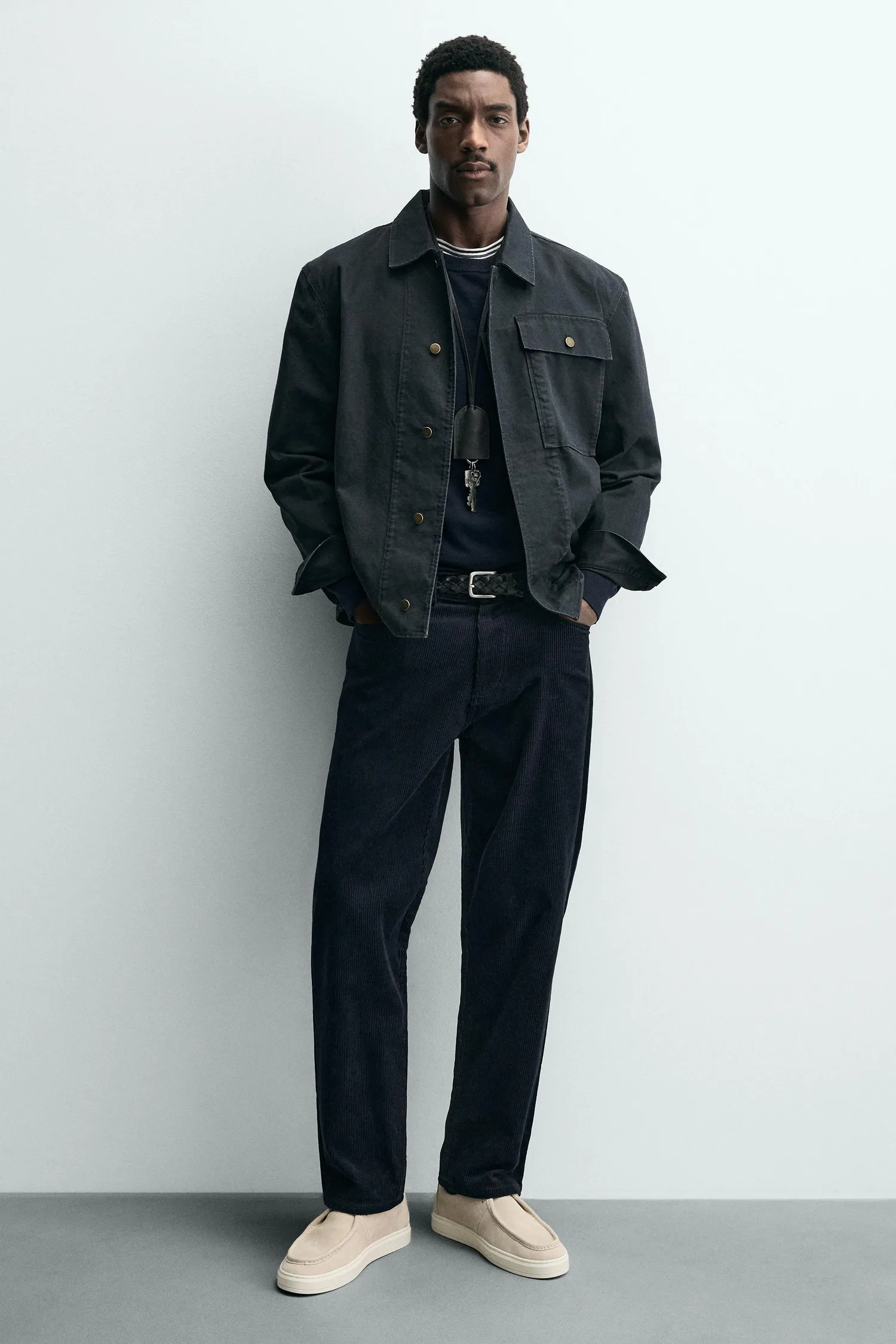 Повседневные кожаные туфли Zara, экрю/белый — фото 2