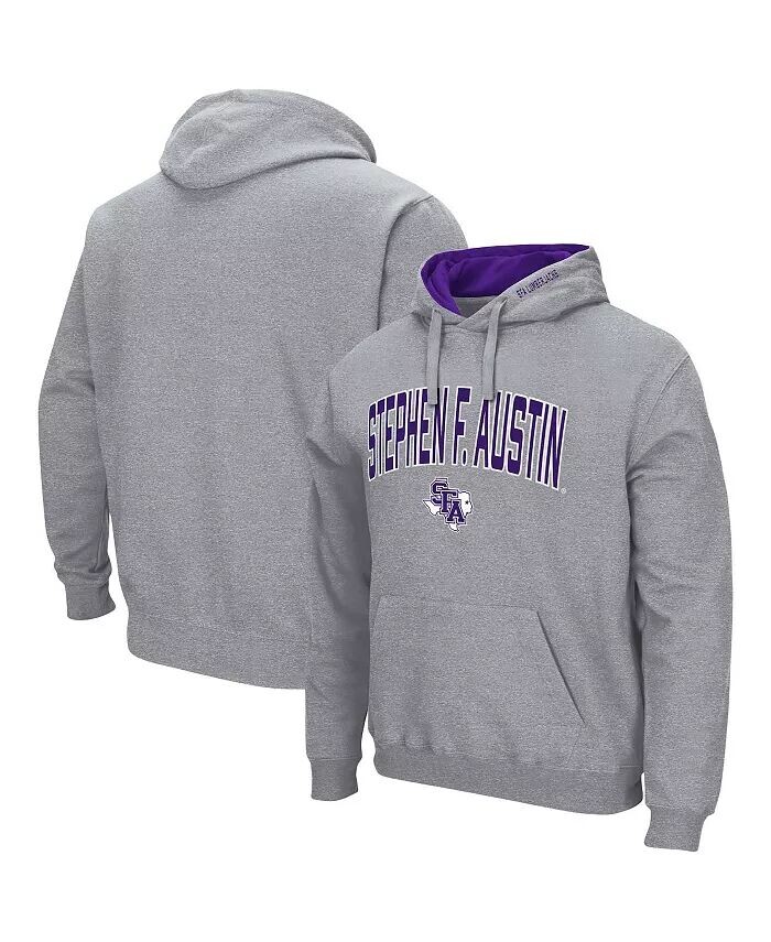 

Мужской серый пуловер с капюшоном Stephen F Austin Lumberjacks Arch и Logo Colosseum