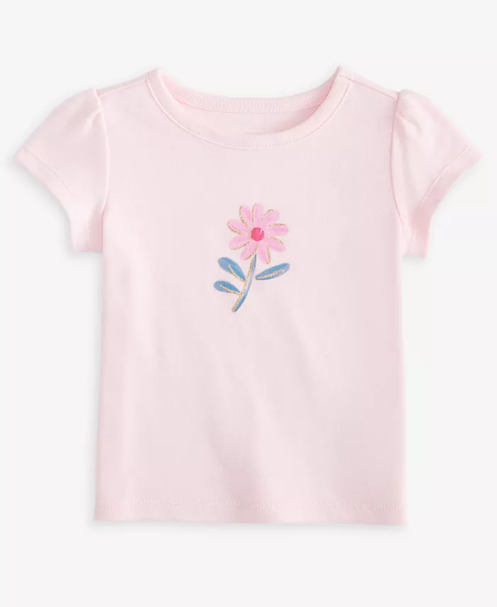 

Футболка с короткими рукавами и цветочным принтом для девочек First Impressions Baby Girls Macy's, розовый