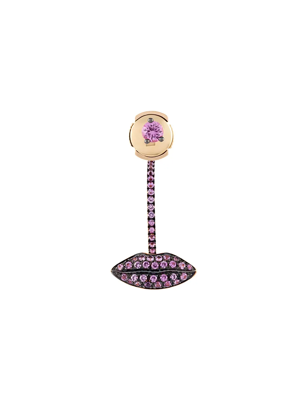 

Серьга Lips Piercing из желтого золота с сапфирами Delfina Delettrez, металлик