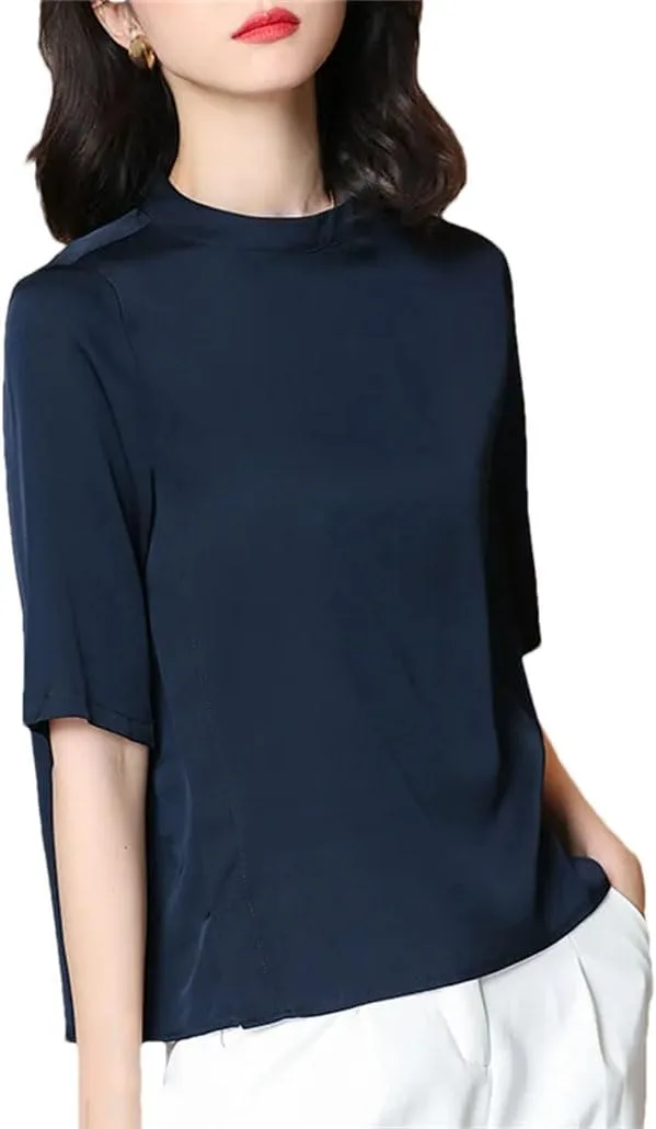 

Женская футболка из шелка 19 мм с круглым вырезом и коротким рукавом