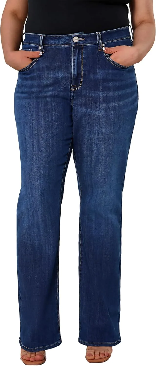 

Женские джинсы plus size Bell Bottom Mid High Rise POTADY