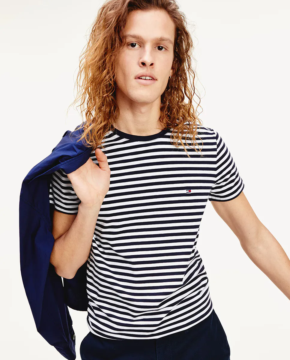 

Мужская футболка в полоску с коротким рукавом Tommy Hilfiger, темно-синий