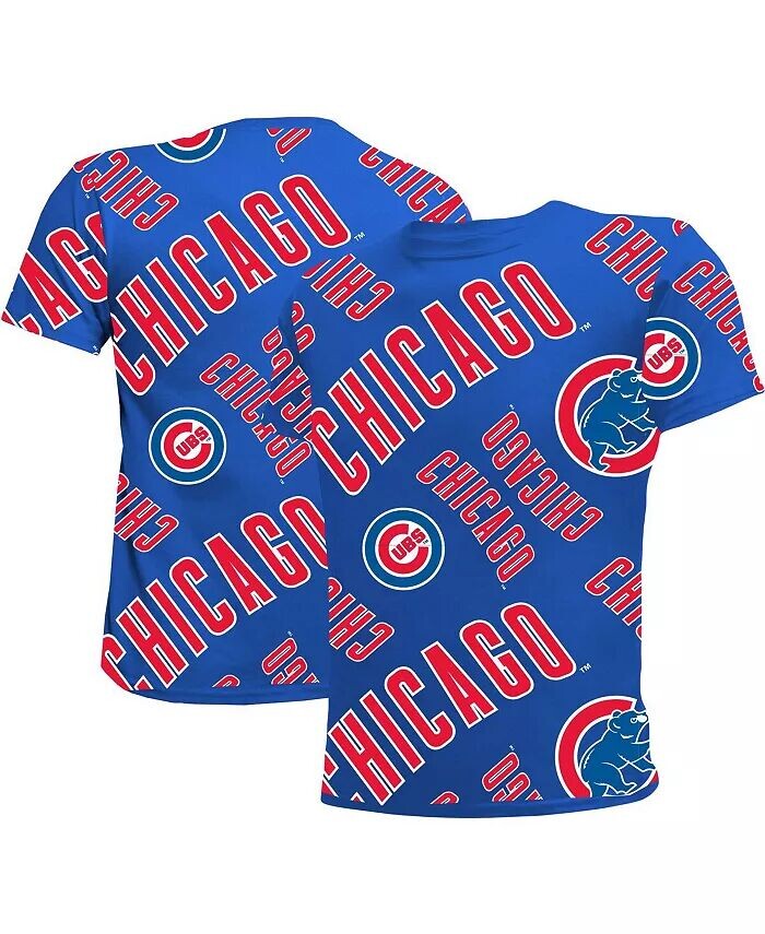 

Футболка команды Royal Chicago Cubs Allover для мальчиков и девочек Big Boys and Girls Stitches, синий