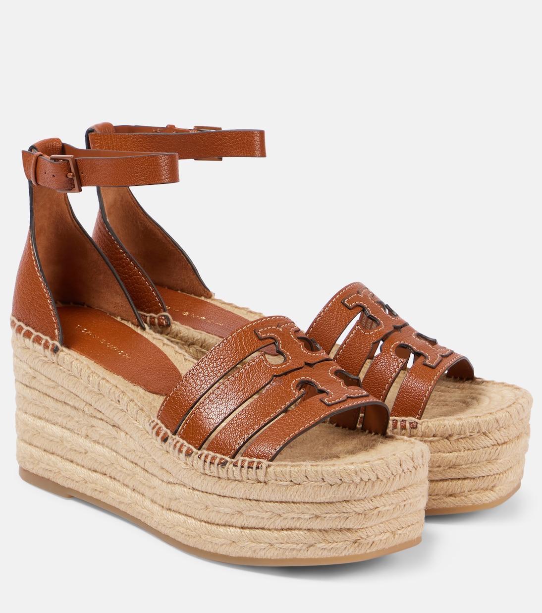 Кожаные эспадрильи Ines на танкетке Tory Burch, Bourbon