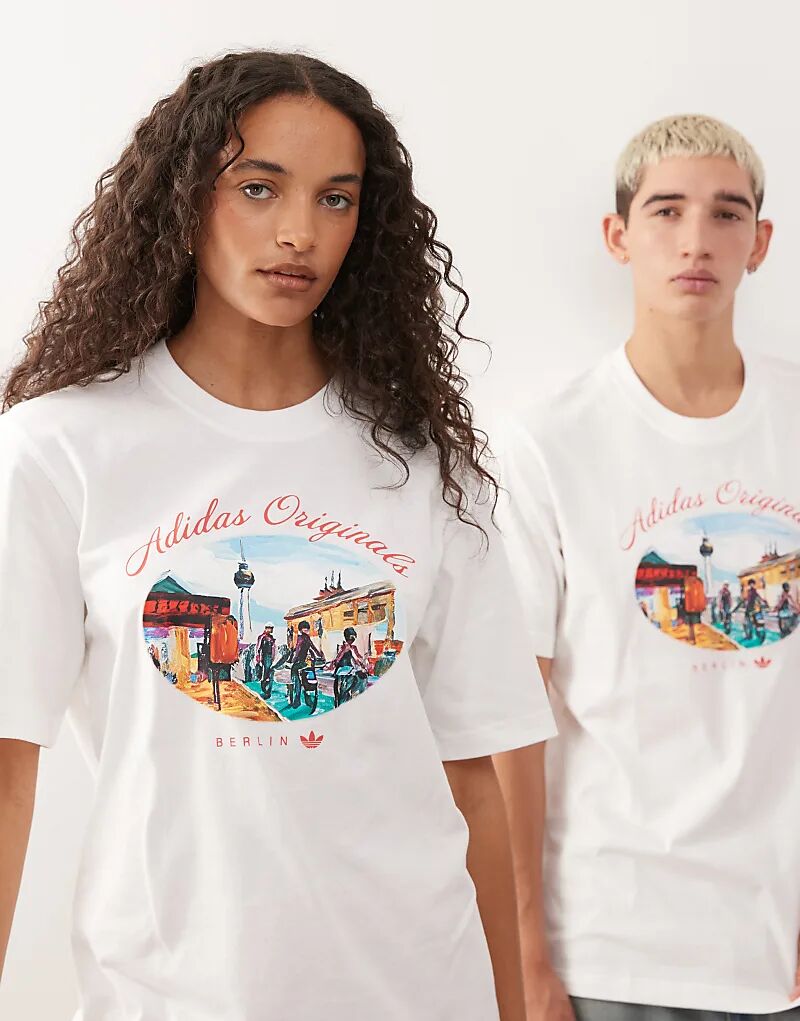Футболка с принтом adidas Originals Berlin белого цвета — фото 4