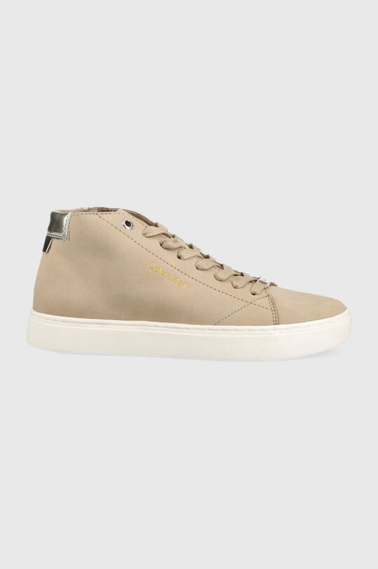 

Высокие замшевые кроссовки Cupsole без подкладки Calvin Klein, бежевый