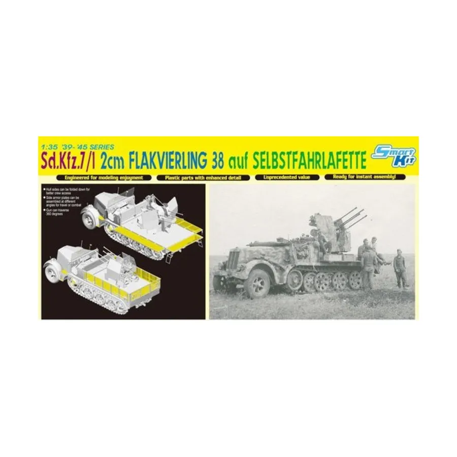 

Sd.Kfz. Полугусеничный 7/1 с самоходной артиллерийской установкой Flak 38 диаметром 2 см, Dragon Models - '39 to '45 Series - Germany (1:35)