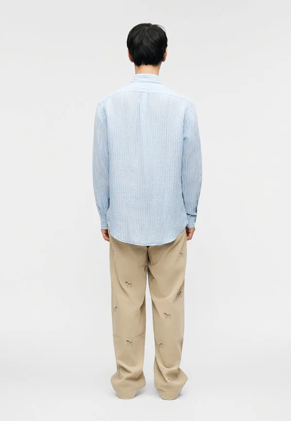 Рубашка из льна в полоску, сшитая на заказ. Polo Ralph Lauren, Harbor Island Blue/White — фото 3