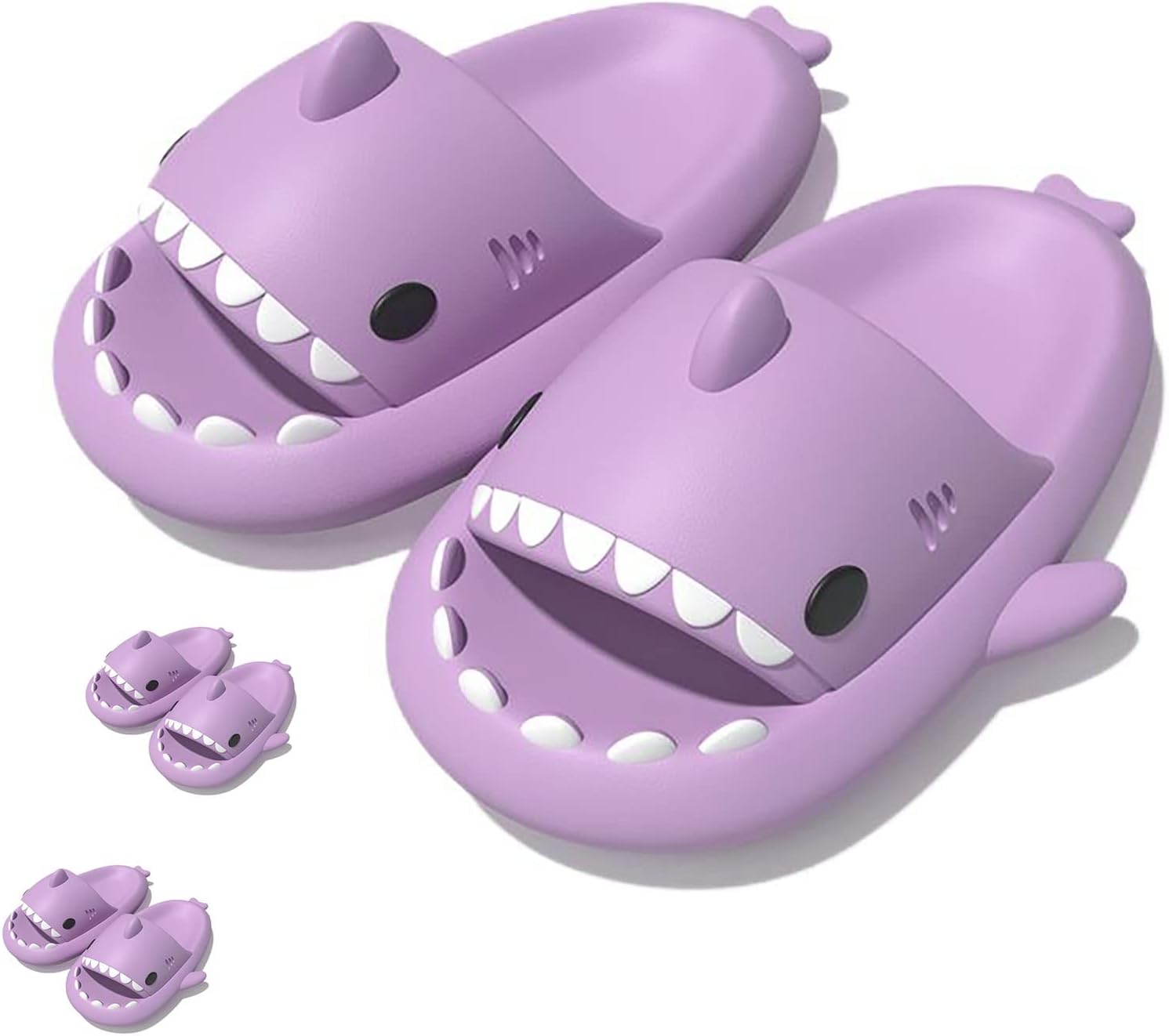 

Шлепанцы с акулами для женщин и мужчин, оригинальные шлепанцы Shark Slides, пляжные и для ванной, шлепанцы с акулой Generic, фиолетовый