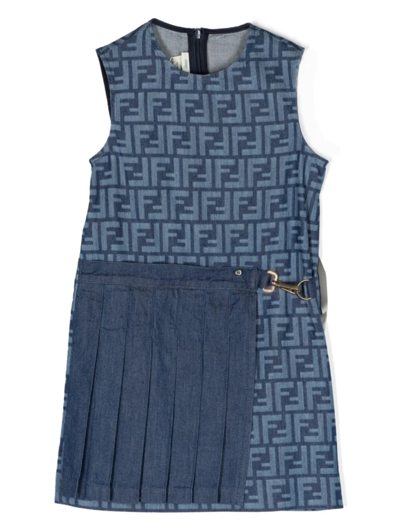 

Джинсовое платье с монограммой Fendi Kids, синий