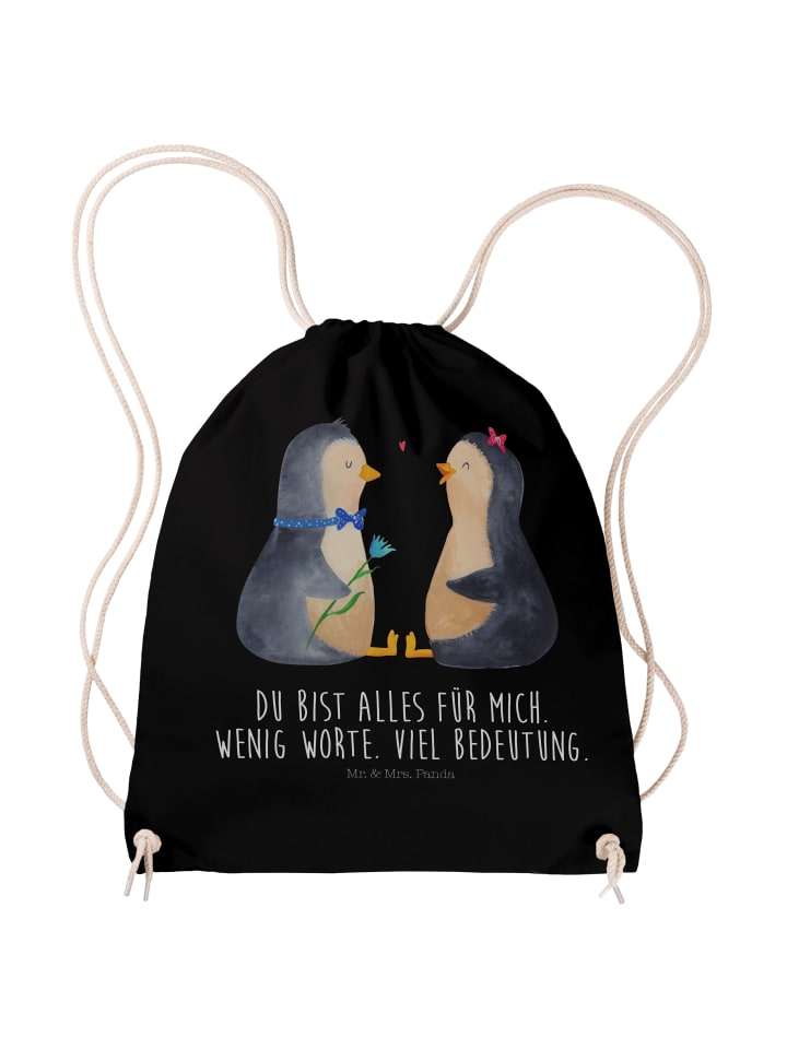 

Mr. & Mrs. Panda Спортивный рюкзак с изображением пары пингвинов и надписью, выполненной черным цветом