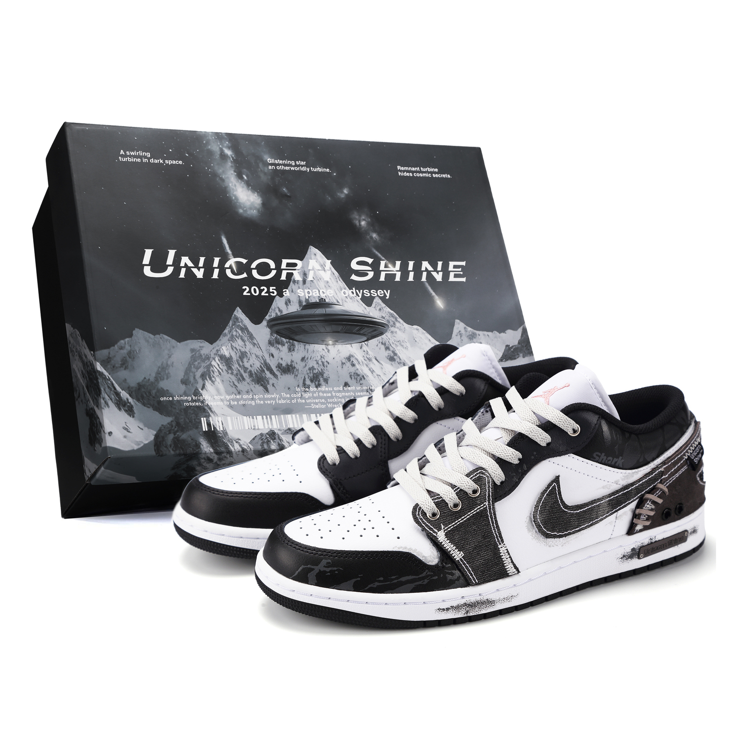 

Jordan Эйр 1 Сильвер Стар Фрагмент устойчивые к истиранию низкие винтажные баскетбольные кроссовки мужские черно-белые - черно-белые, цвет Black White