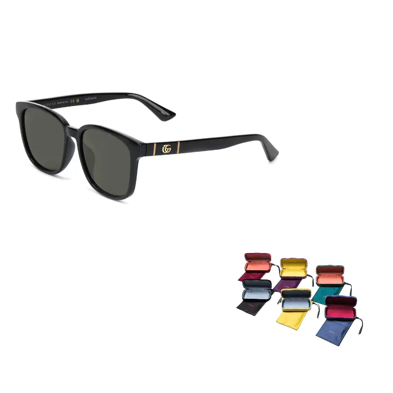 

GUCCI Поляризационные солнцезащитные очки Double G черные квадратные