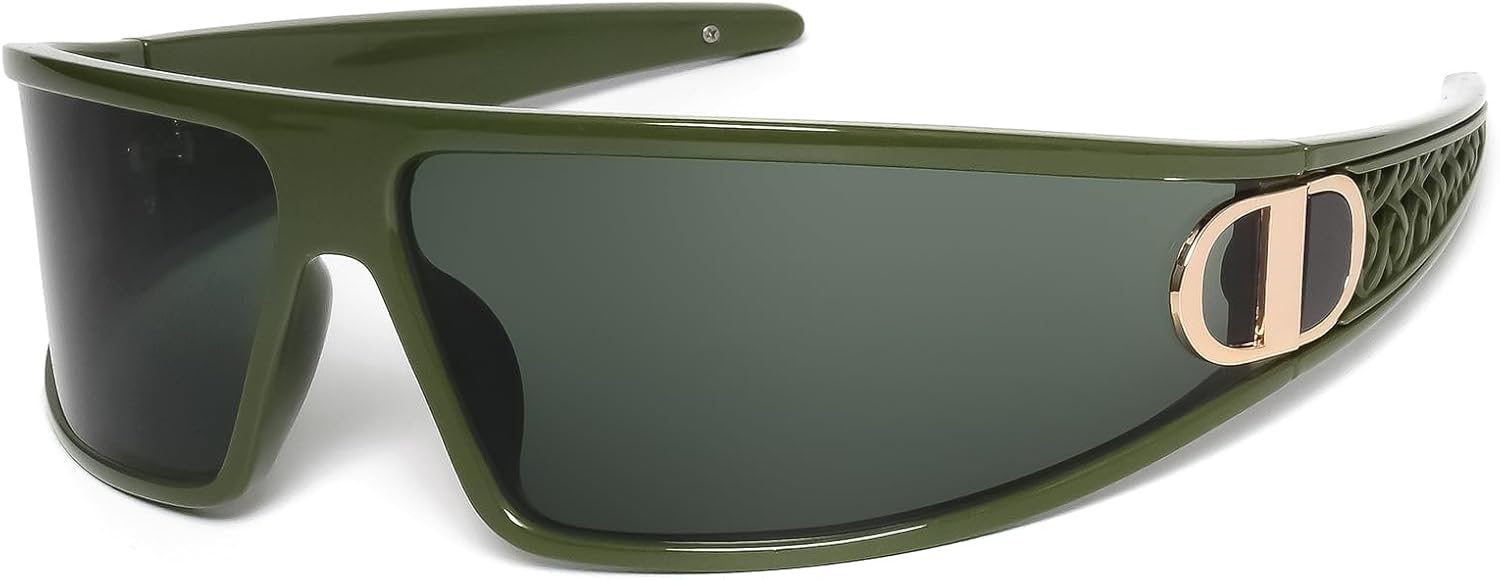 

Солнцезащитные очки KENBO Y2K, обтекаемая форма, футуристические солнцезащитные очки для женщин и мужчин, модные спортивные солнцезащитные очки с защитой от УФ-излучения UV400, Green