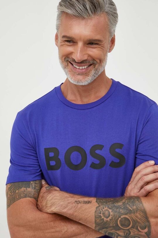 

Хлопковая футболка BOSS Boss, фиолетовый