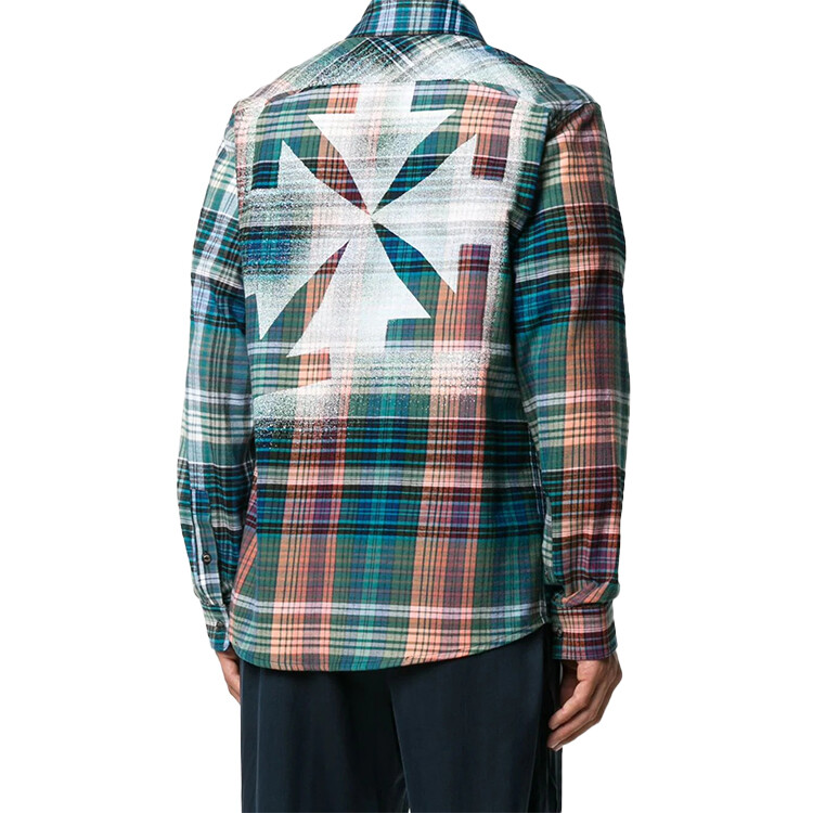 FW20 Рубашка мужская зеленая Off-White, зеленый — фото 4