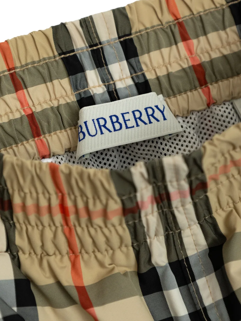 Плавки-шорты в клетку Burberry Kids, нейтральный — фото 3