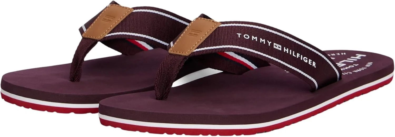 Мужские пляжные сандалии Tommy Hilfiger Viet с широким ремешком на носке, красный — фото 4