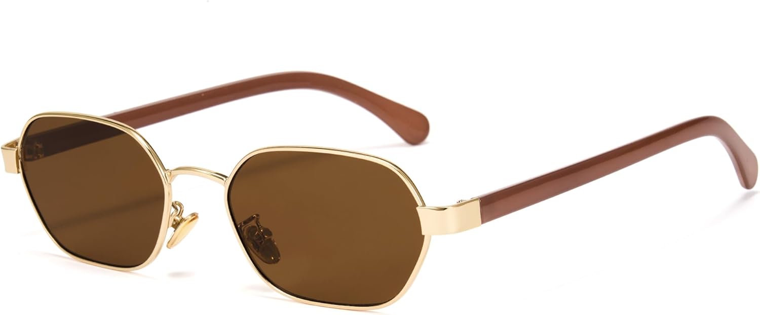 

Винтажные металлические солнцезащитные очки Cyxus для мужчин и женщин в стиле ретро "Старые деньги", с защитой от УФ-излучения, классическая овальная оправа, артикул 1283, 03-gold Frame-brown Lens