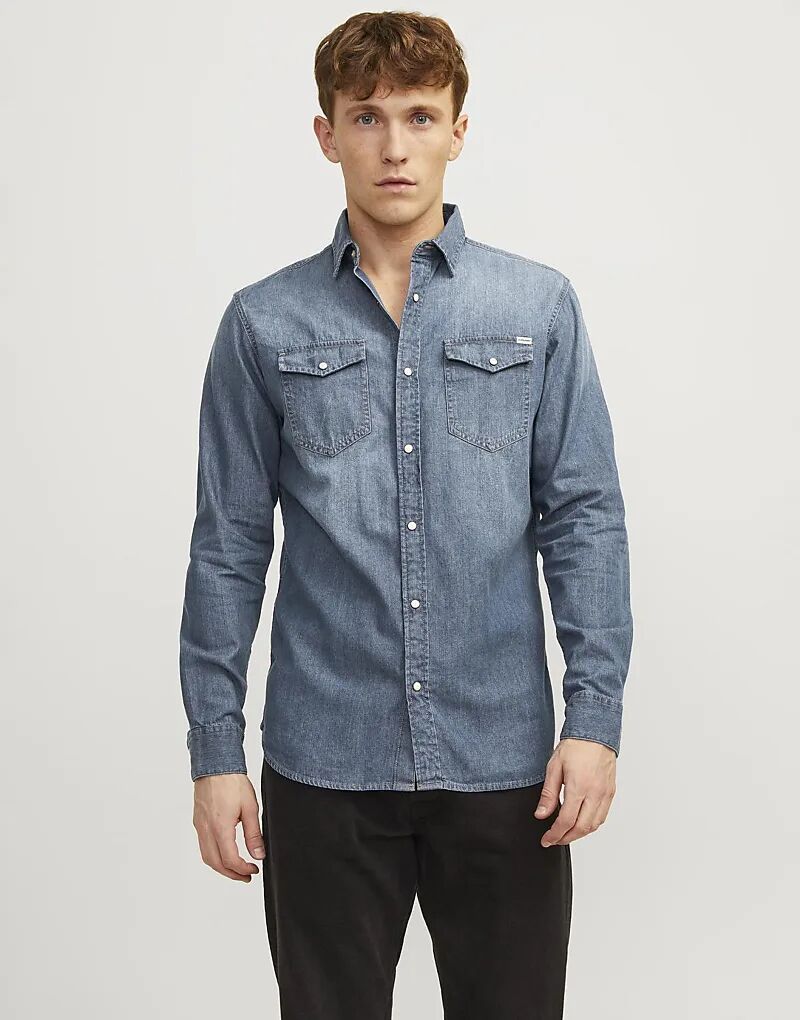 

Jack & Jones – Джинсовая рубашка темно-синего цвета