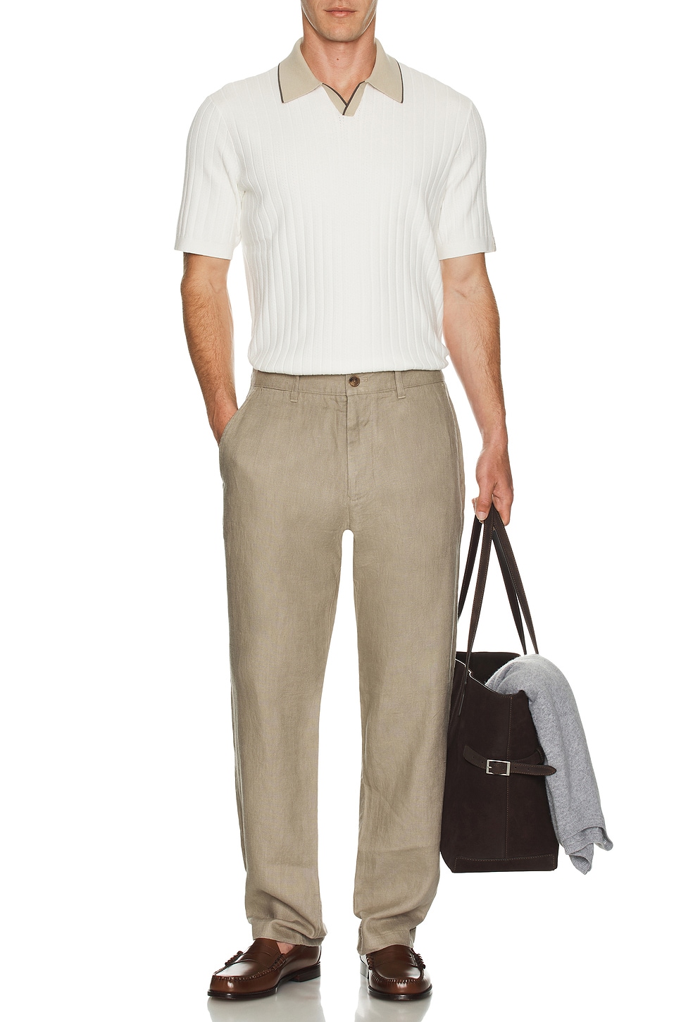 

Поло Sanford Johnny с отложным воротником Rag & Bone, Chalk