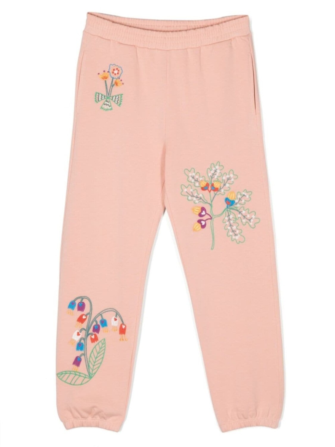 

Stella McCartney Kids спортивные брюки с цветочной вышивкой, розовый