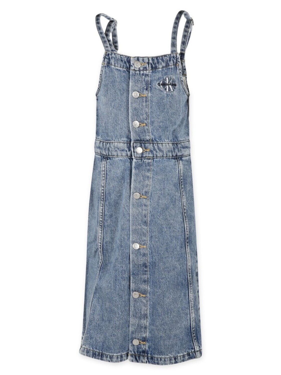 

Джинсовое платье с вышитым логотипом Calvin Klein Kids, синий