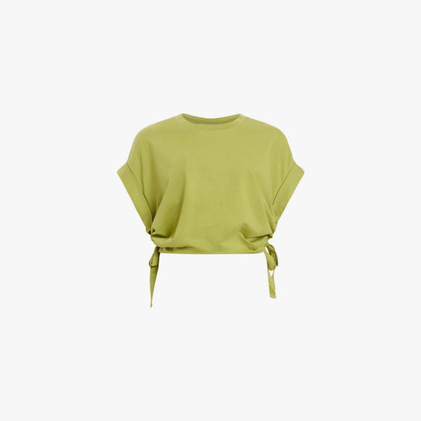 

Mira cropped organic-cotton t-shirt Allsaints, зеленый