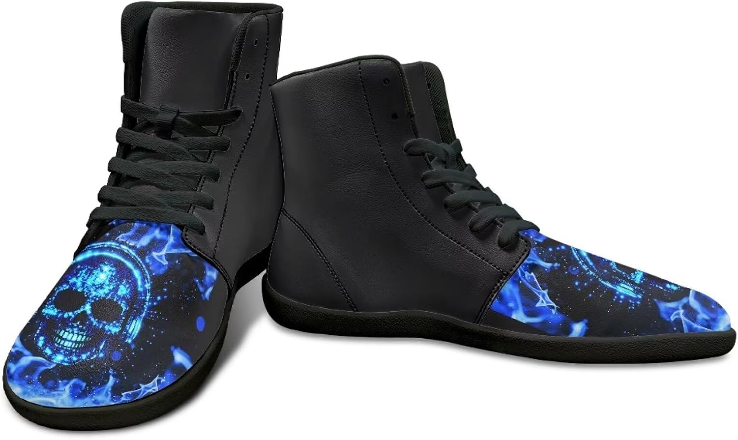 

Мужские кроссовки из искусственной кожи PU, широкий носок, для ходьбы, высокие повседневные туфли, противоскользящие, с нулевым перепадом, спортивные кроссовки для взрослых, размеры US 5-14 Qoiuvncy, синий