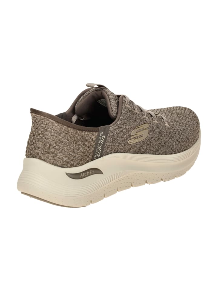 Skechers Спортивные кроссовки на шнуровке коричневого цвета — фото 3