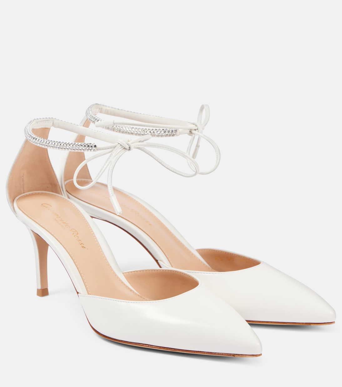 Свадебные туфли Montecarlo D'Orsay 70 из кожи Gianvito Rossi, White+White