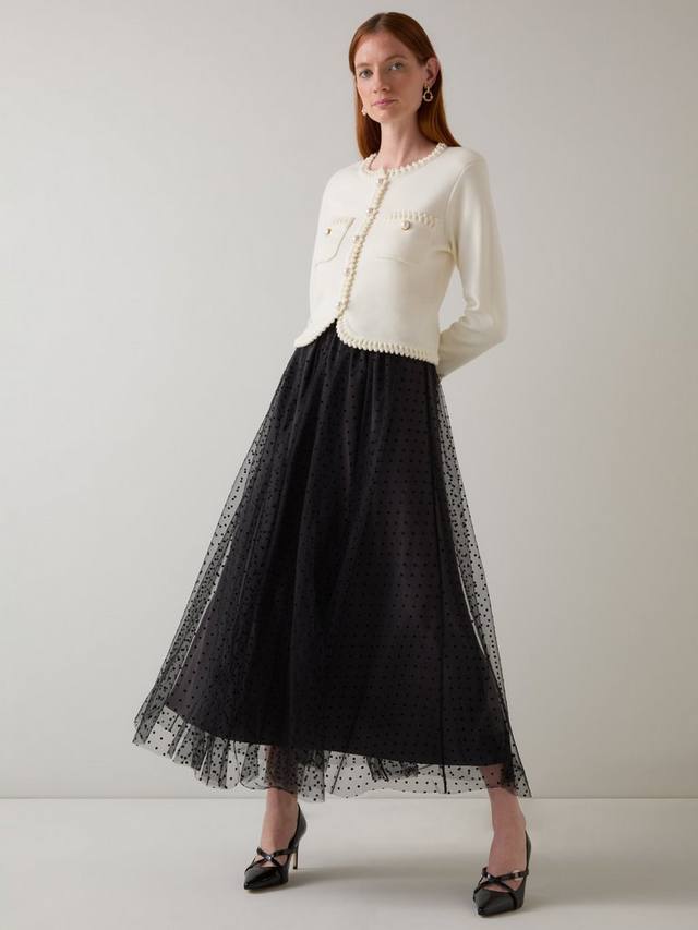 

Юбка Odette с принтом "стайка" L.K.Bennett, Black