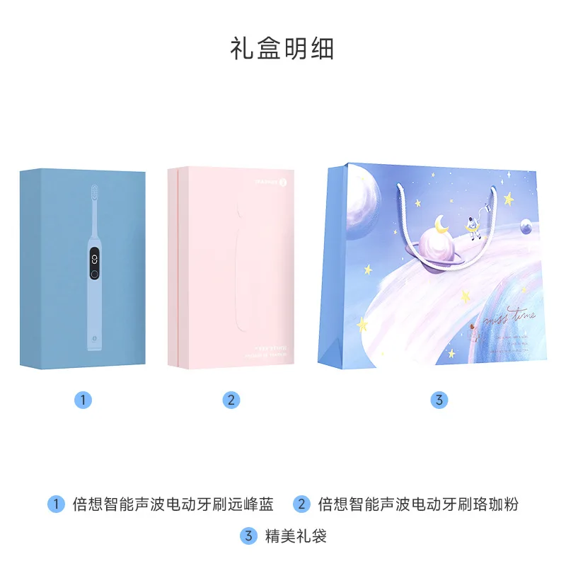 Электрическая зубная щетка Times, W2 Blue+Purple, New Year Valentine Box[Red Envelope] — фото 3