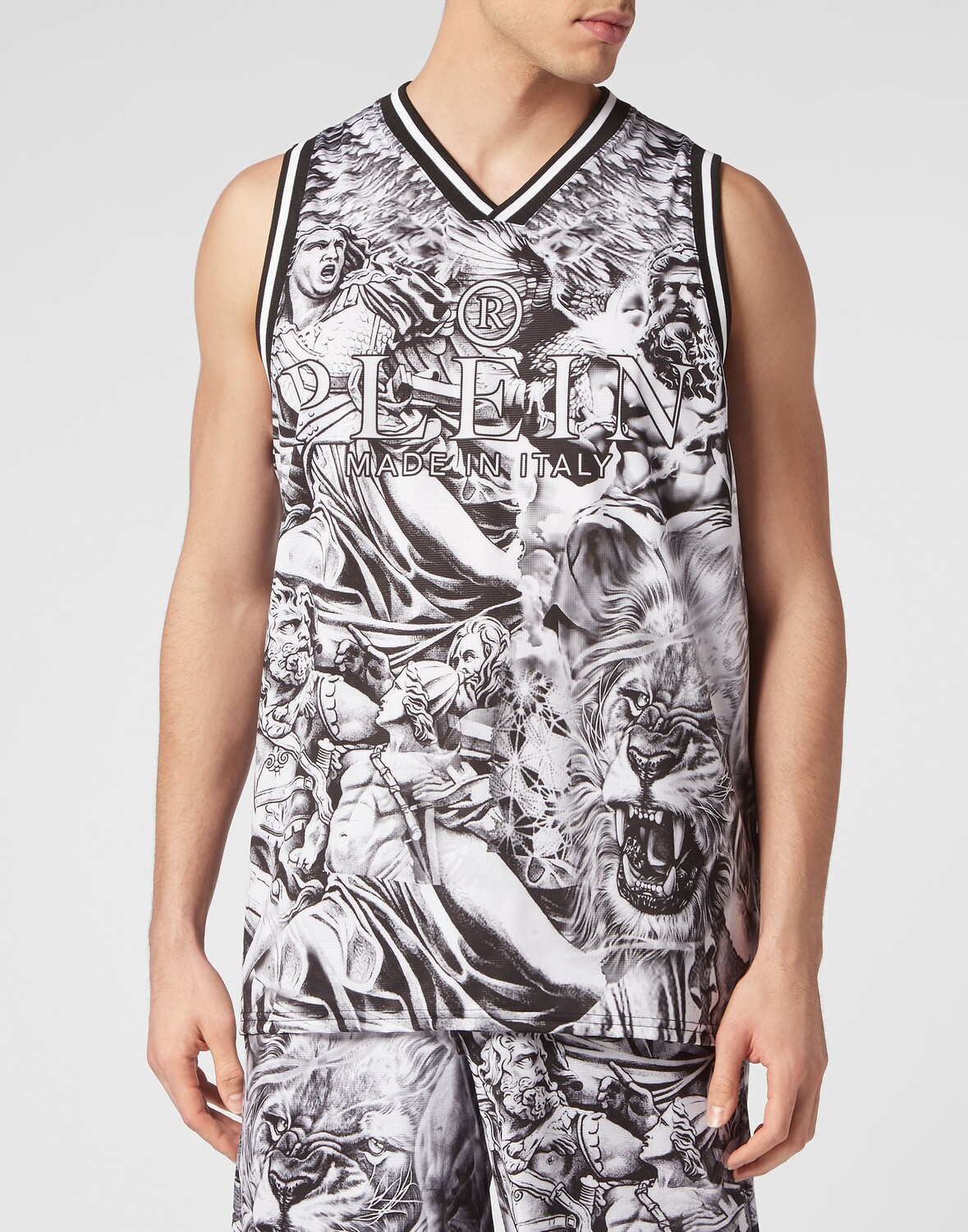 

Спортивный костюм: тату топ/шорты Philipp Plein, белый