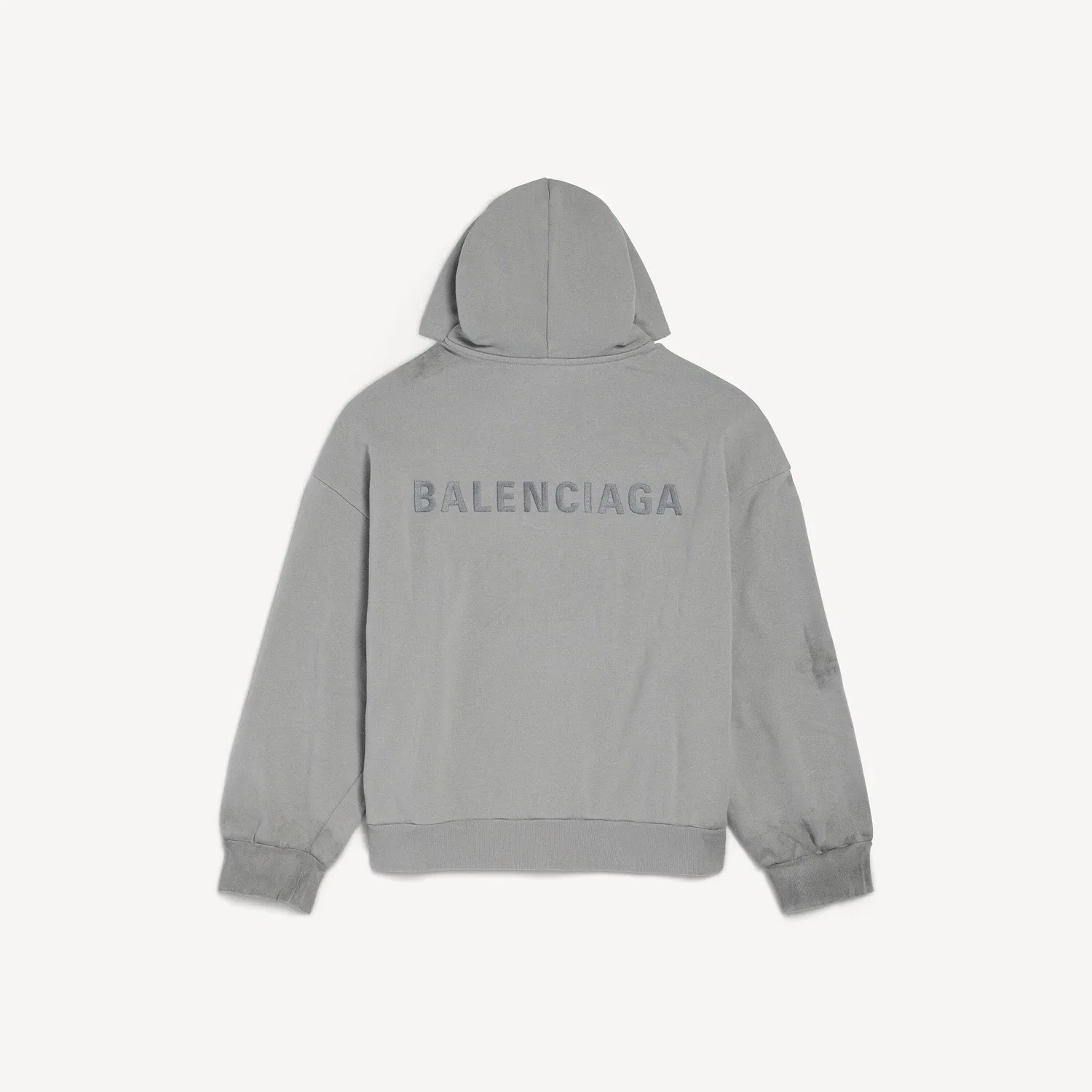 Мужское худи BALENCIAGA на молнии сзади, стандартного кроя, в цвете BALENCIAGA Grey, серый — фото 2