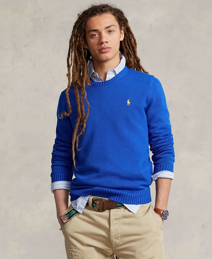 

Мужской хлопковый свитер с круглым вырезом Polo Ralph Lauren, цвет New Sapphire