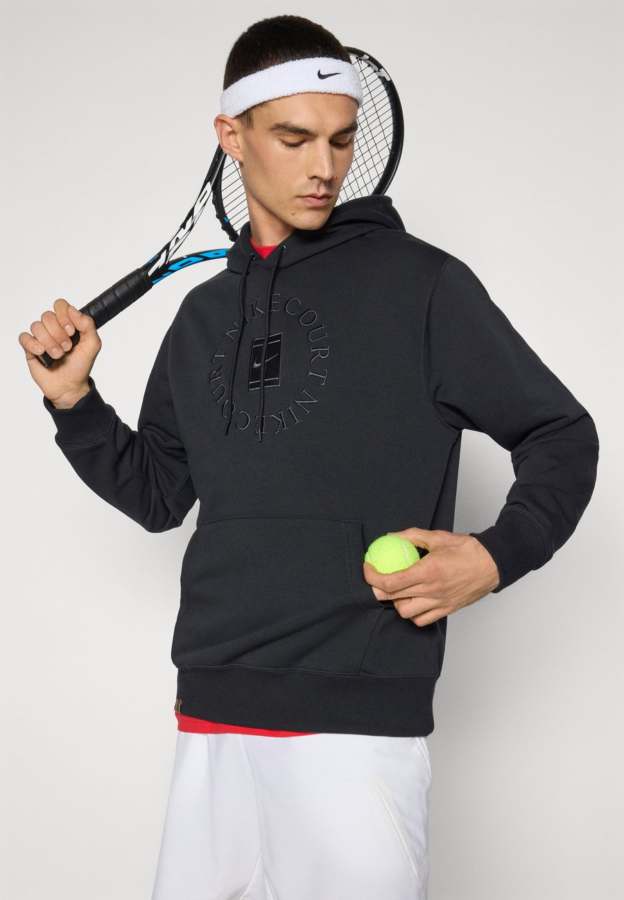 Худи Nike Performance NIKECOURT HERITAGE HOODIE, Black/Anthracite/Black — фото 4